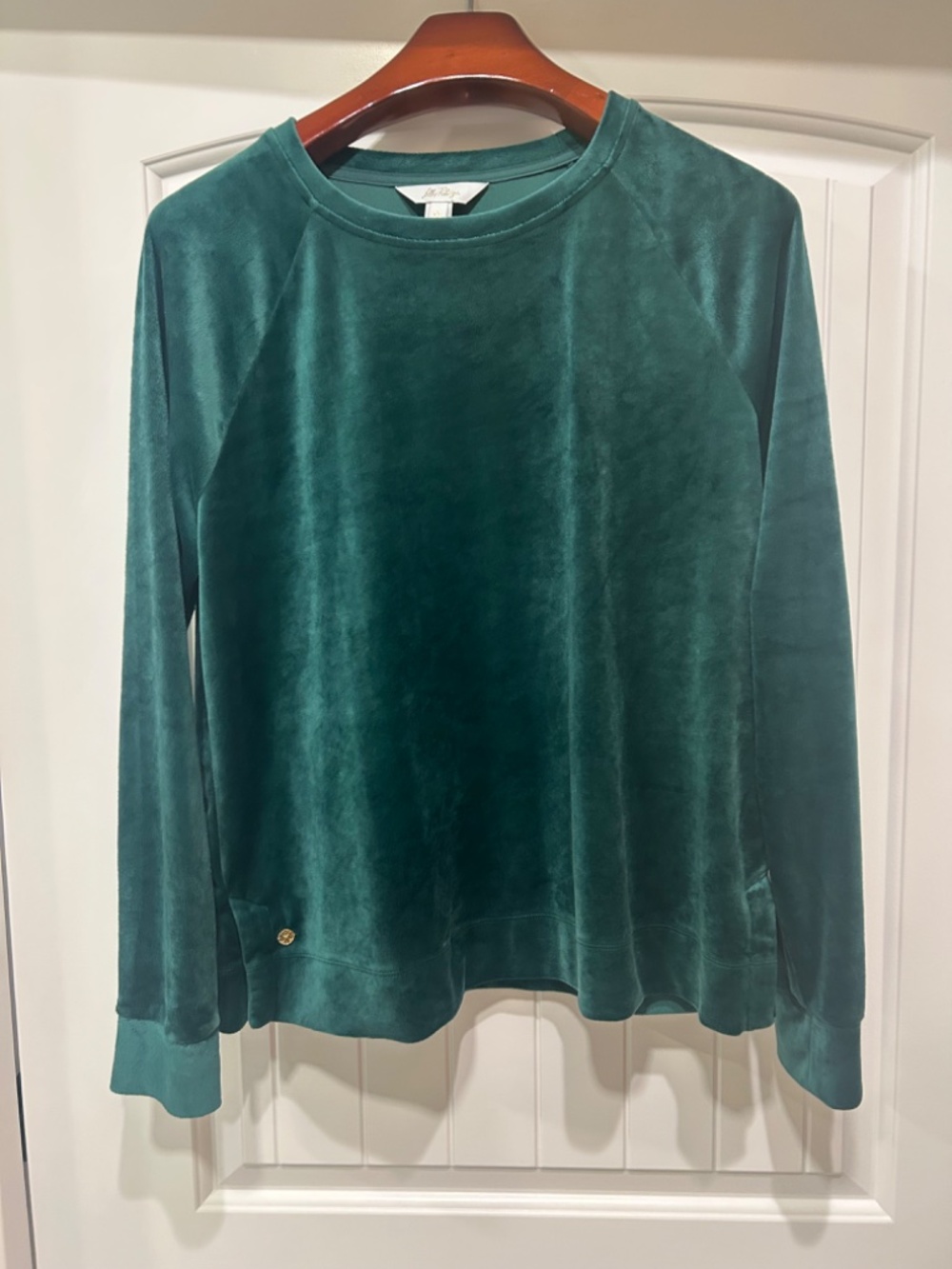 Lilly Pulitzer Ciana Velour Top, Size XL, $35, Original $138